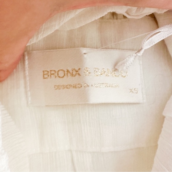 NWT Bronx & Banco Bianca V Neck Puff Sleeve Mini Dress White sz XS - Picture 10 of 13